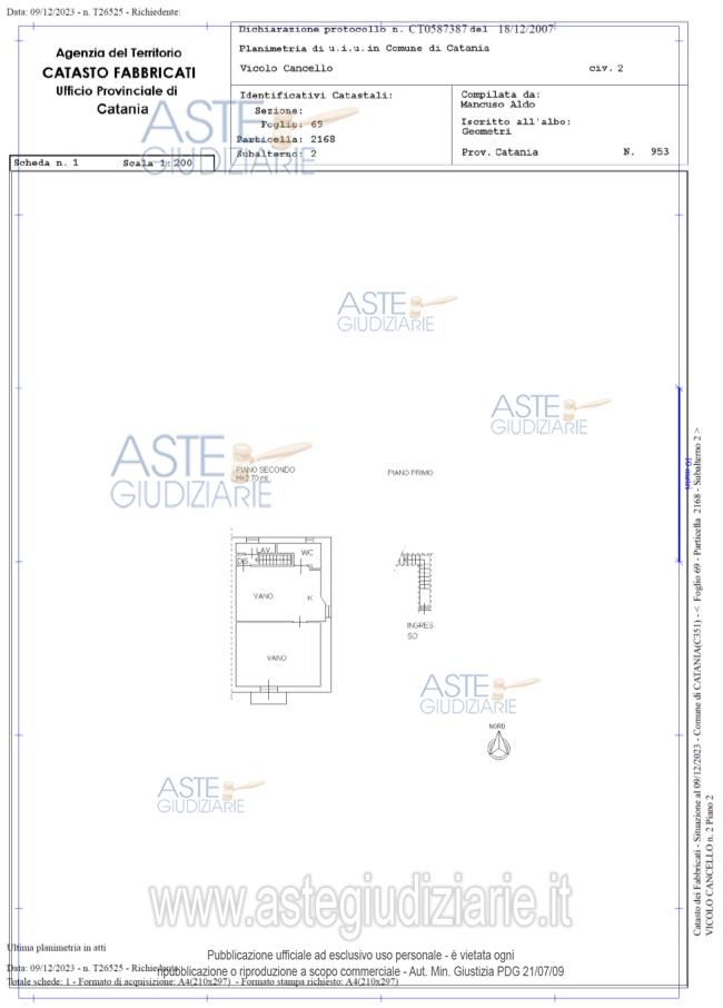 Planimetria del bene