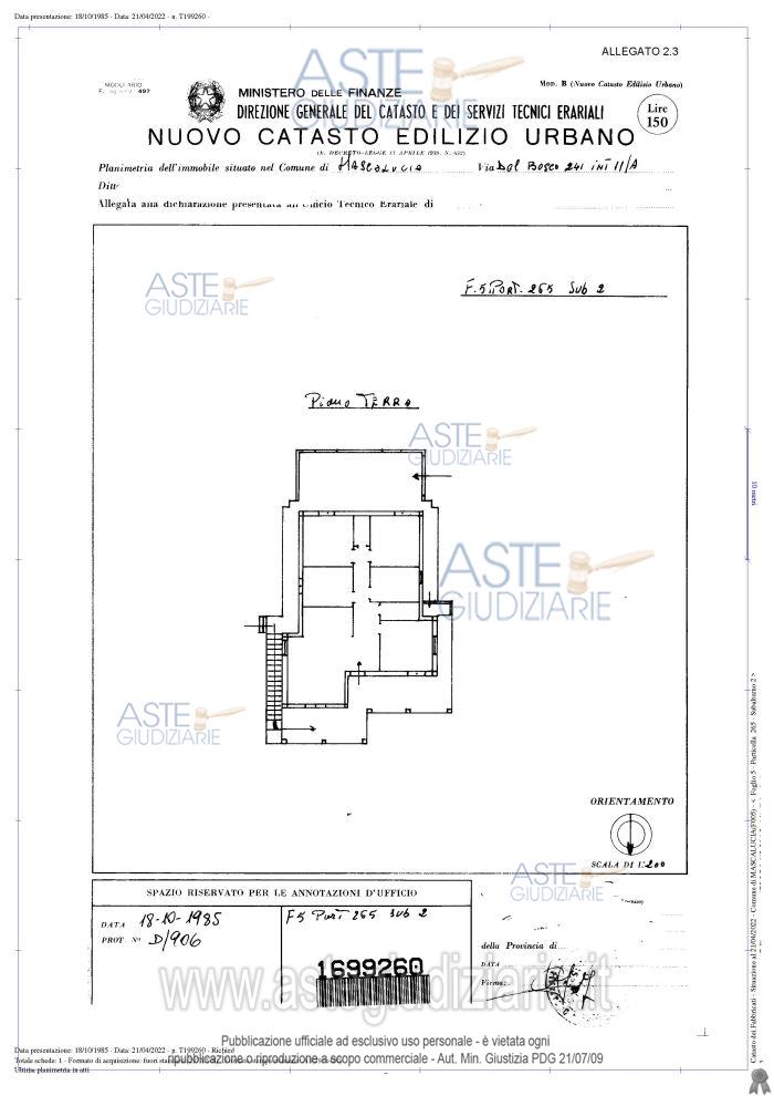 Planimetria del bene