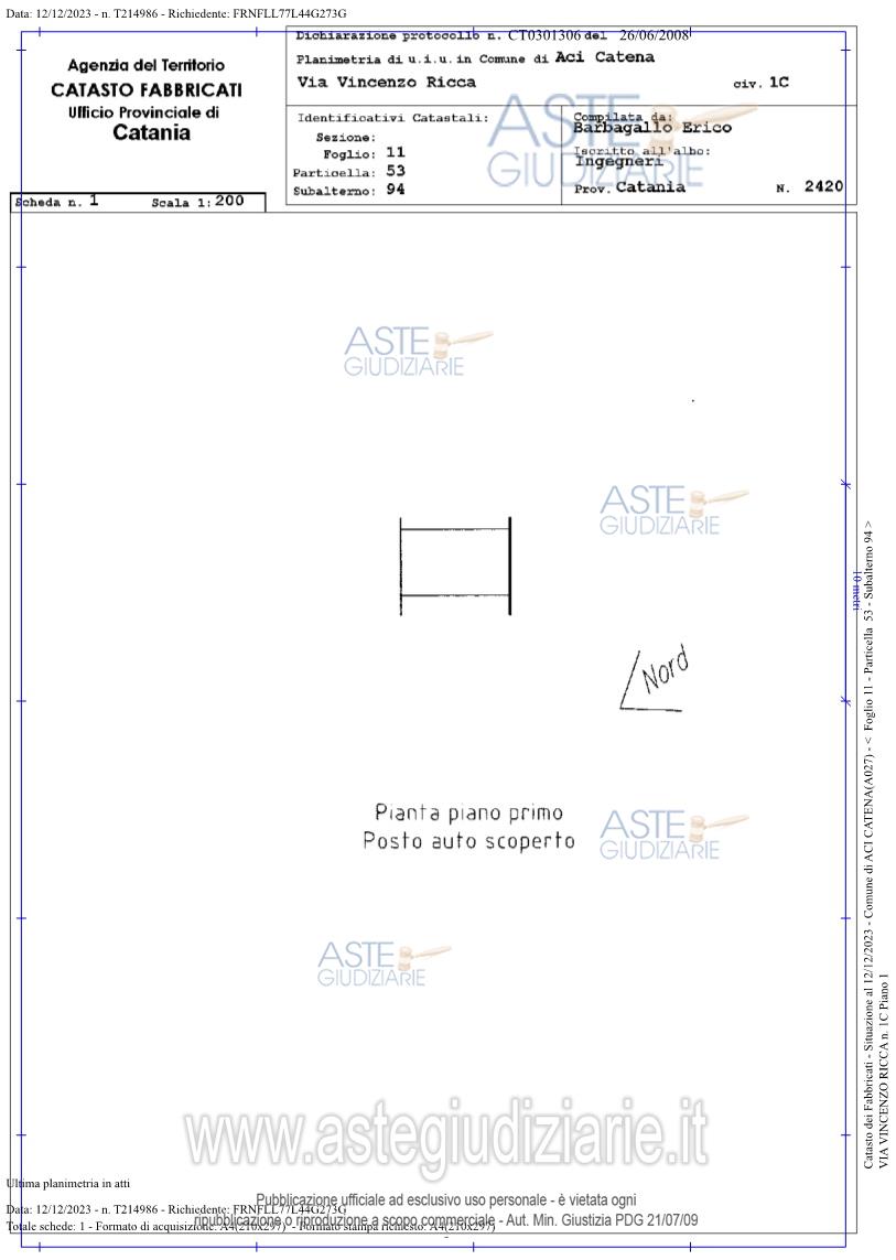 Planimetria del bene