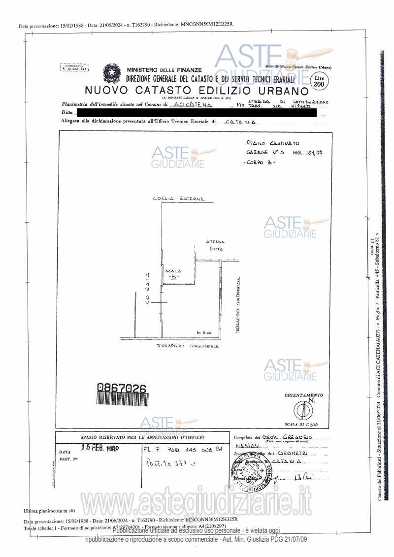 Planimetria del bene
