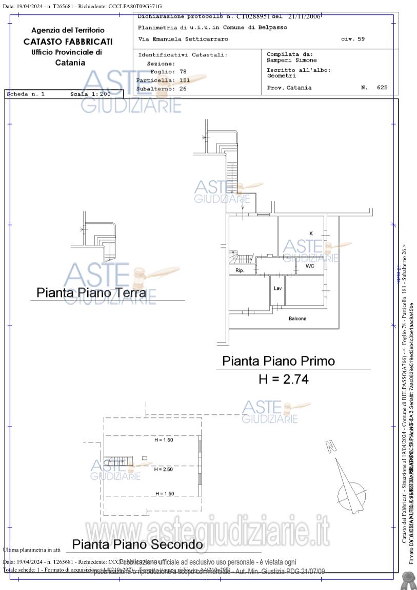 Planimetria del bene