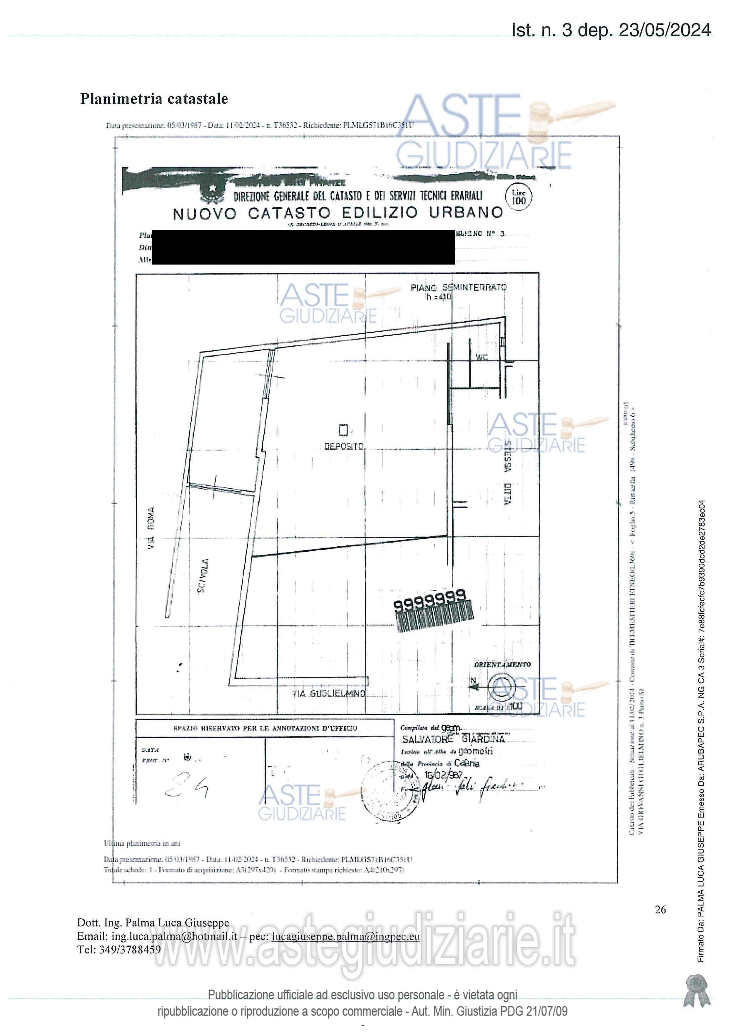 Planimetria del bene