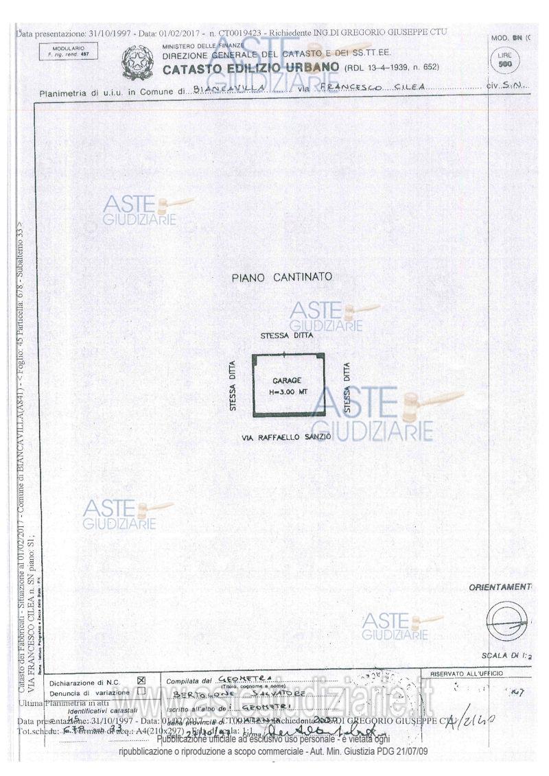 Planimetria del bene