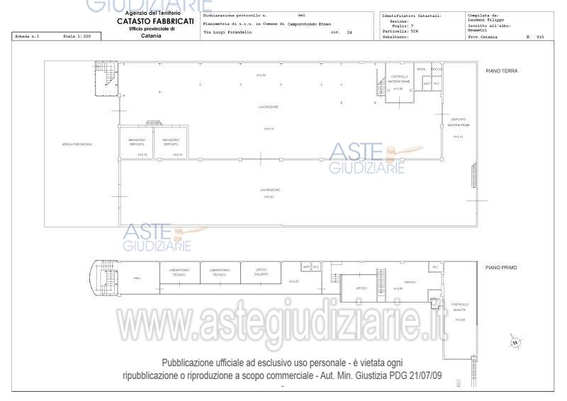 Planimetria del bene