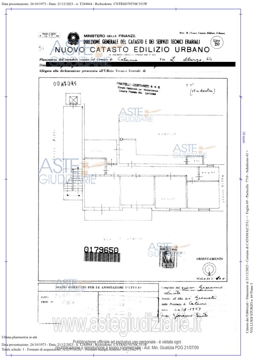 Planimetria del bene