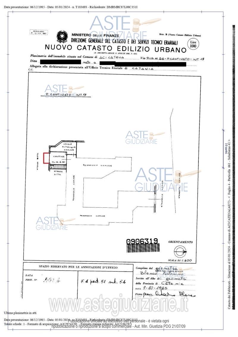 Planimetria del bene