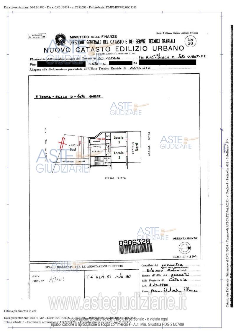 Planimetria del bene