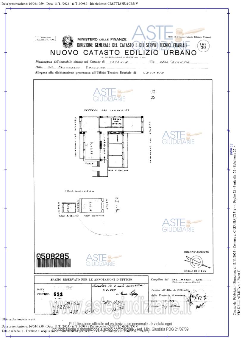 Planimetria del bene