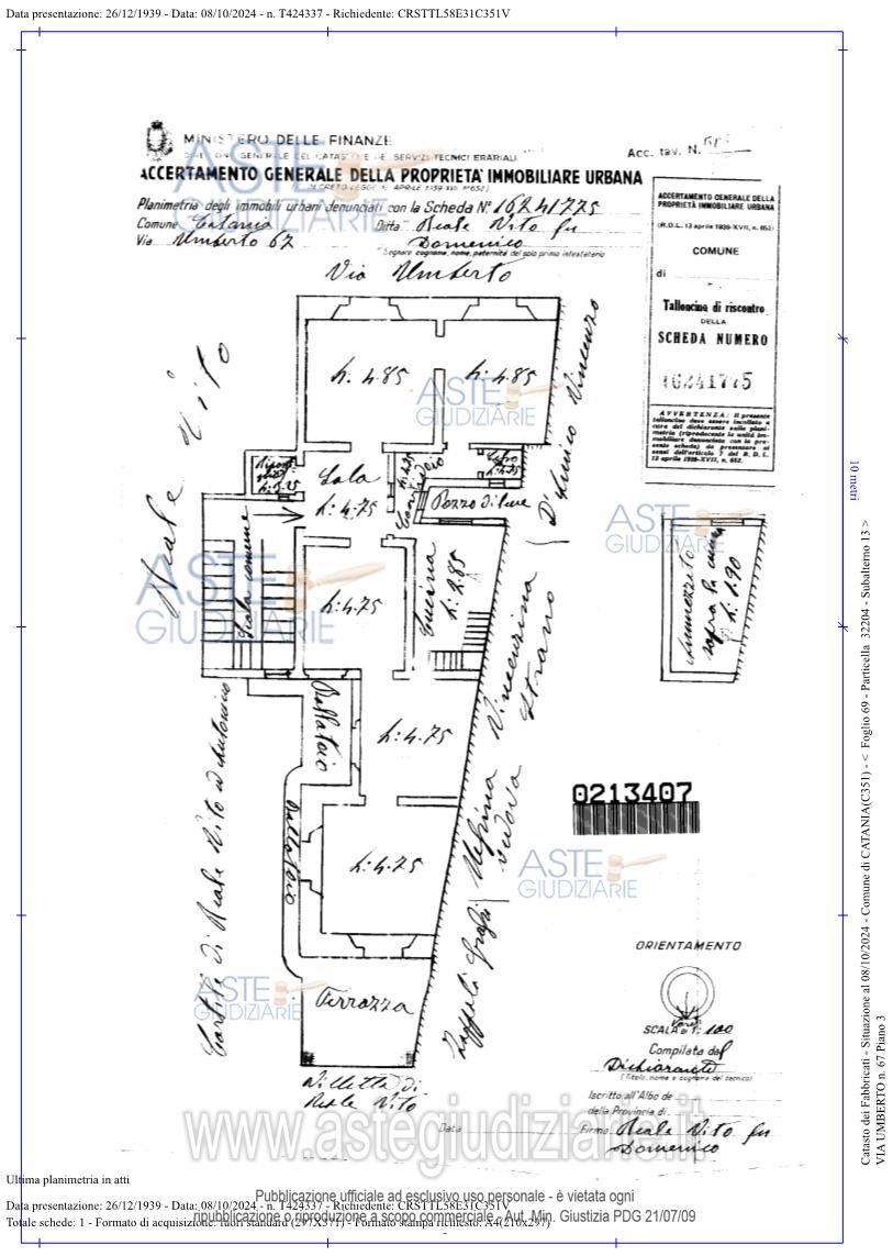 Planimetria del bene