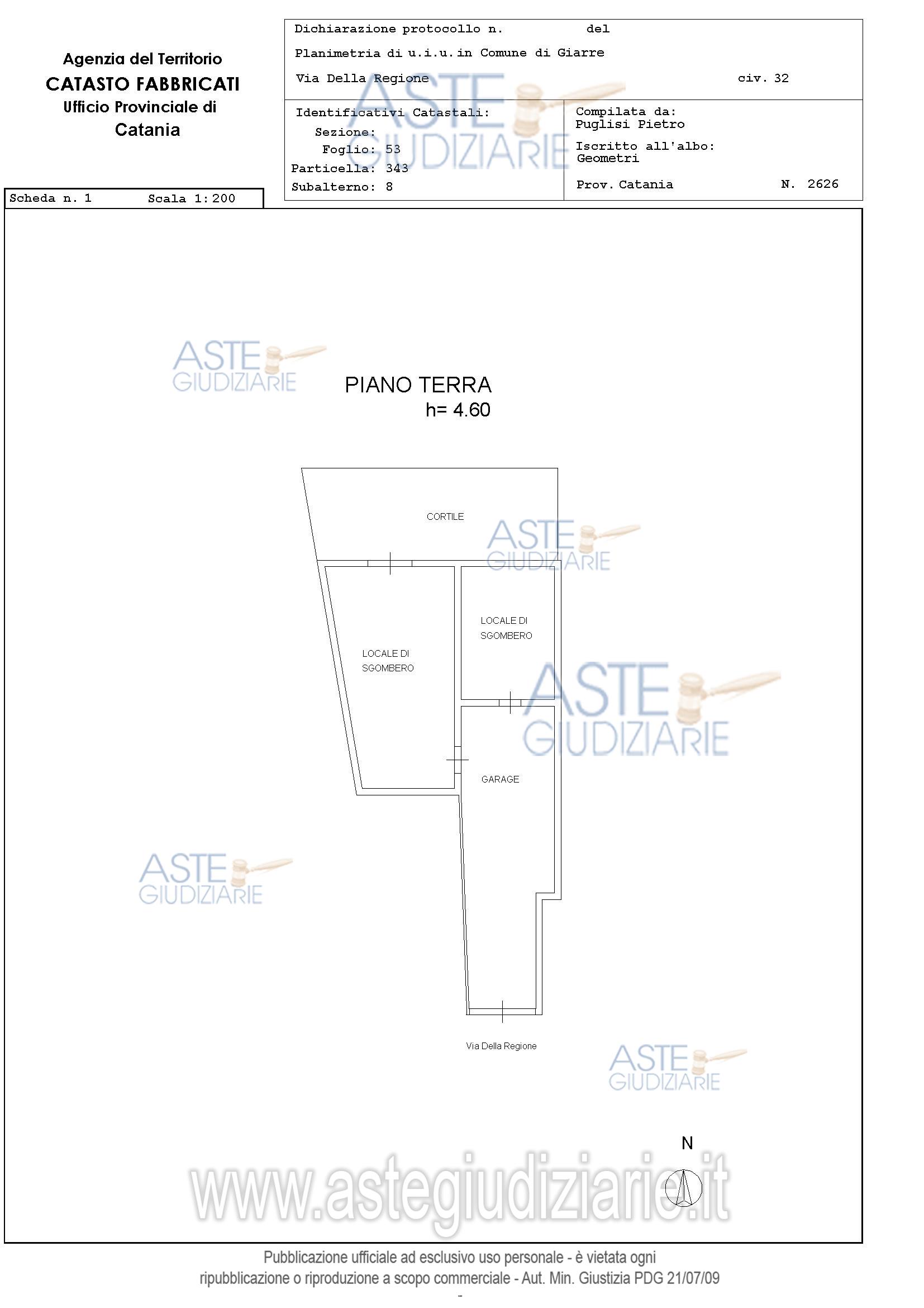 Planimetria del bene