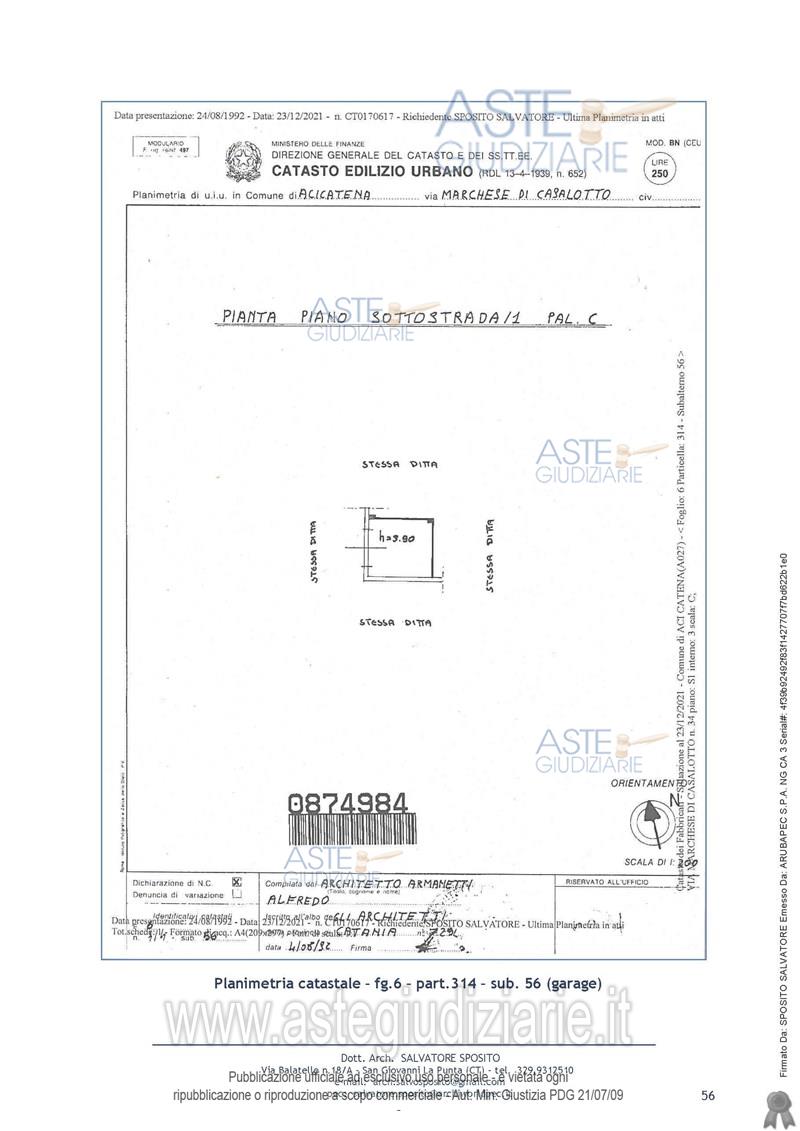 Planimetria del bene