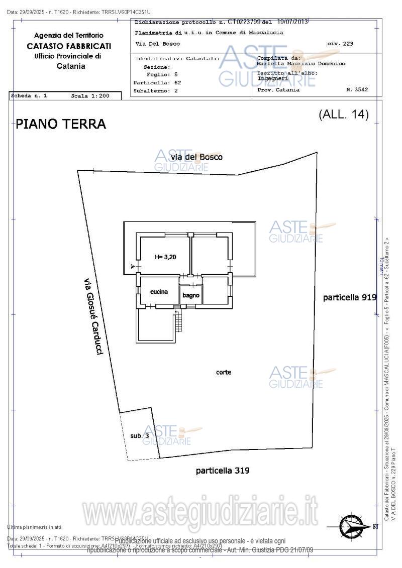 Planimetria del bene