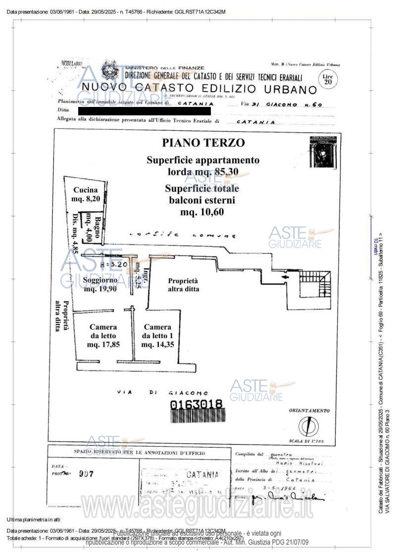 Planimetria del bene
