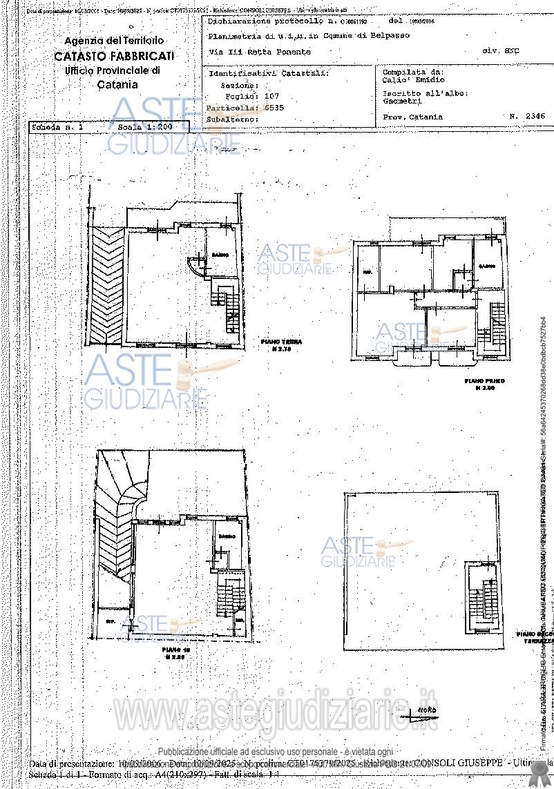 Planimetria del bene