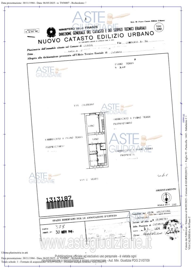 Planimetria del bene