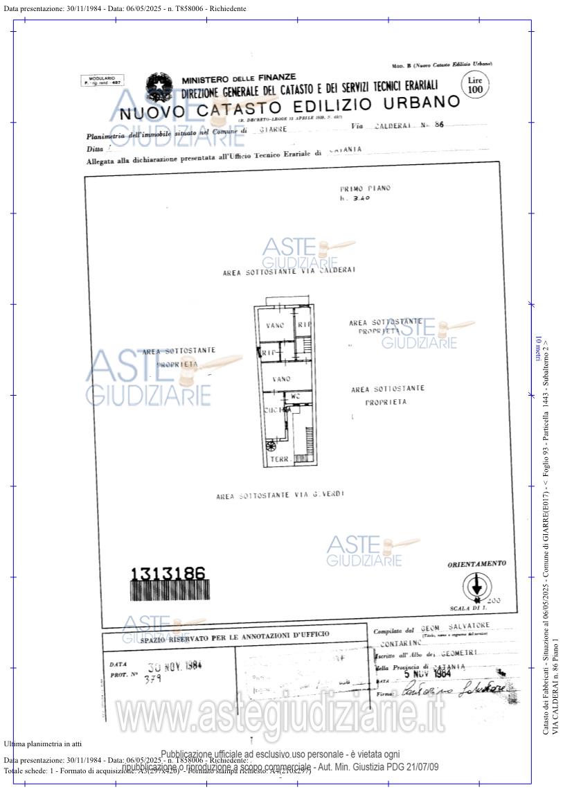 Planimetria del bene