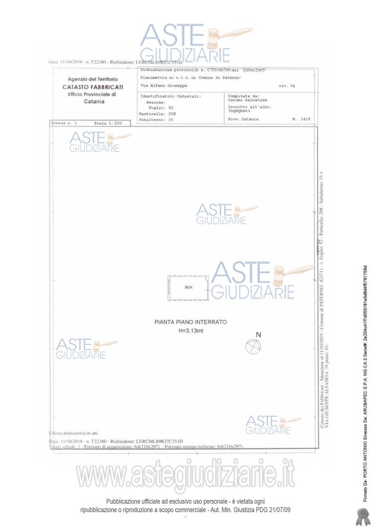 Planimetria del bene