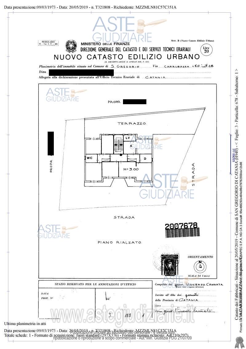 Planimetria del bene