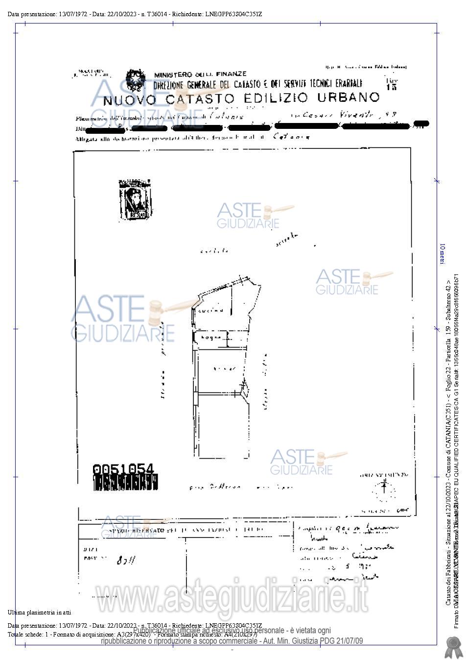 Planimetria del bene