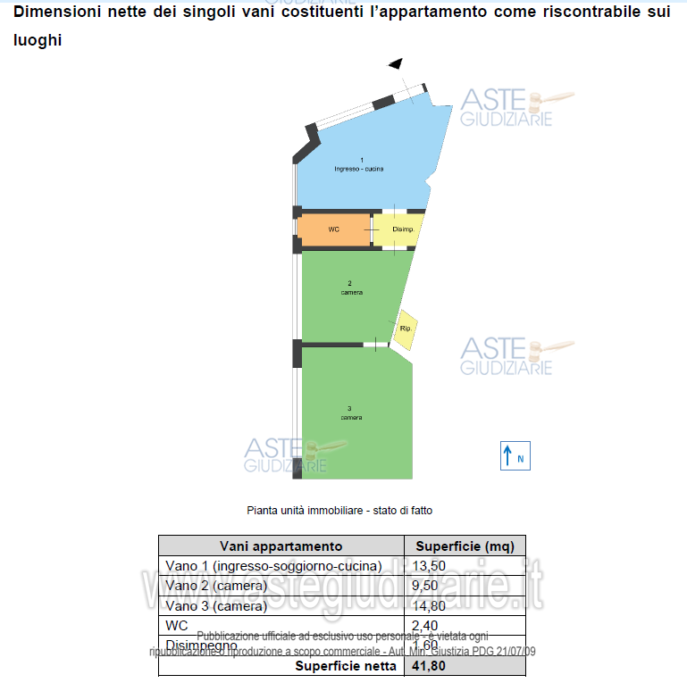 Planimetria del bene