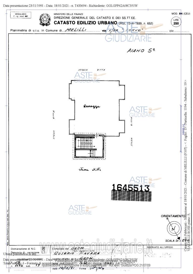 Planimetria del bene