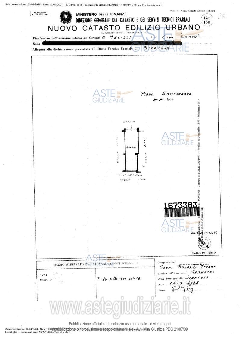 Planimetria del bene