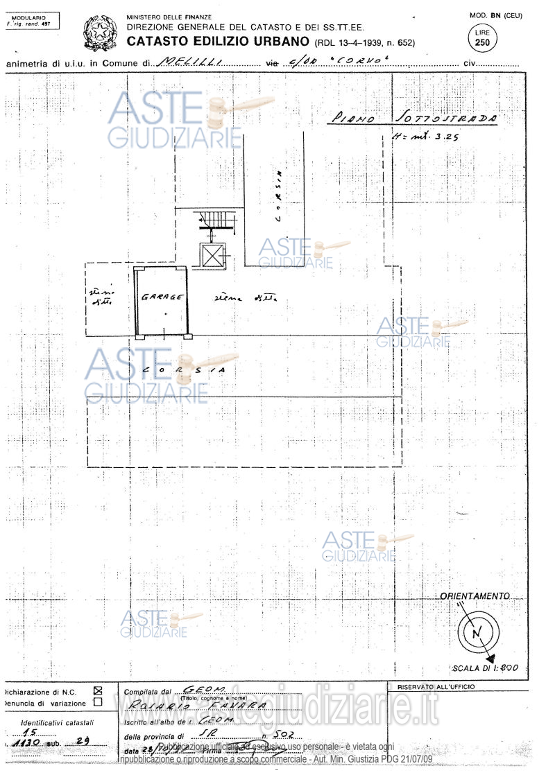 Planimetria del bene