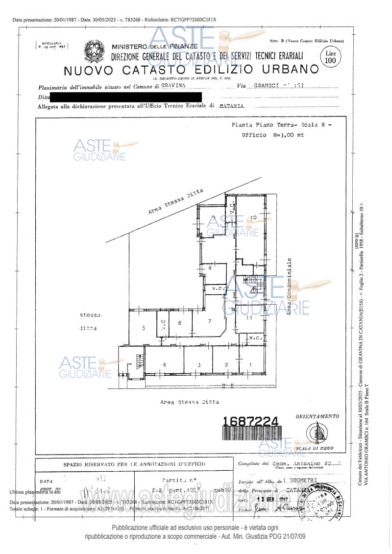 Planimetria del bene