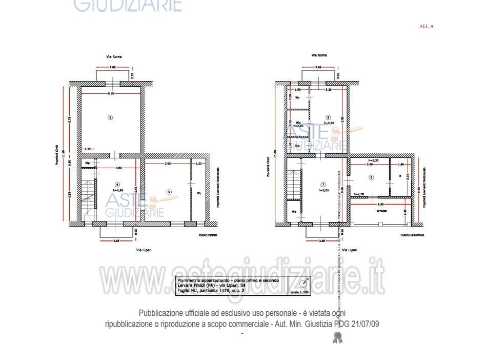 Planimetria del bene