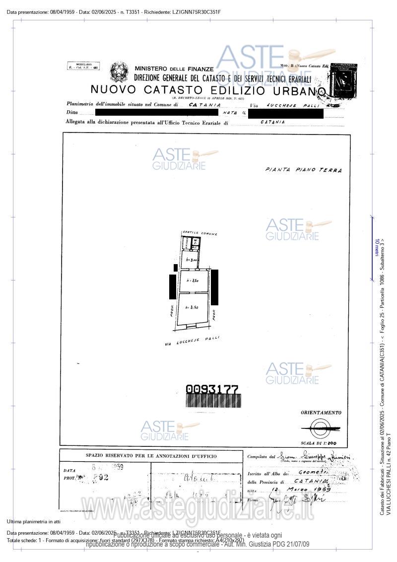 Planimetria del bene