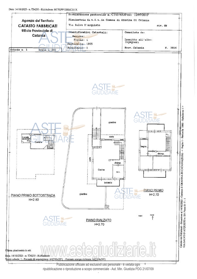 Planimetria del bene