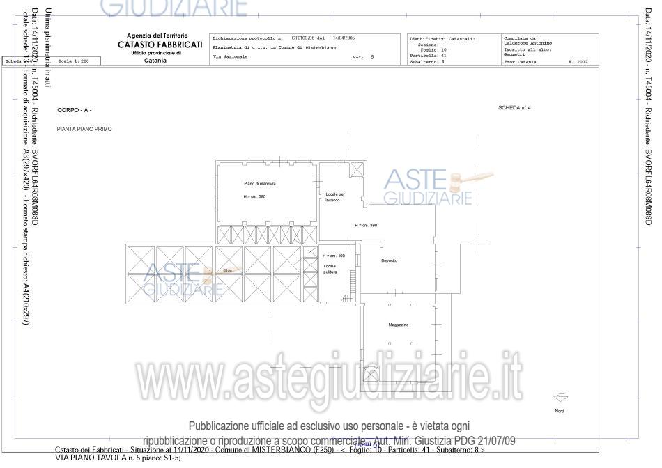 Planimetria del bene