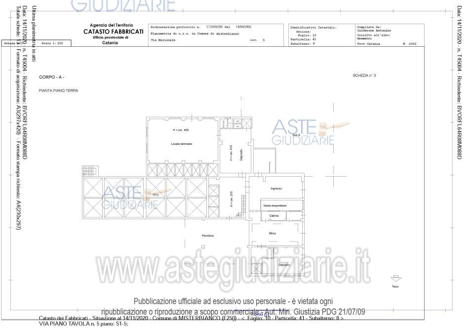 Planimetria del bene