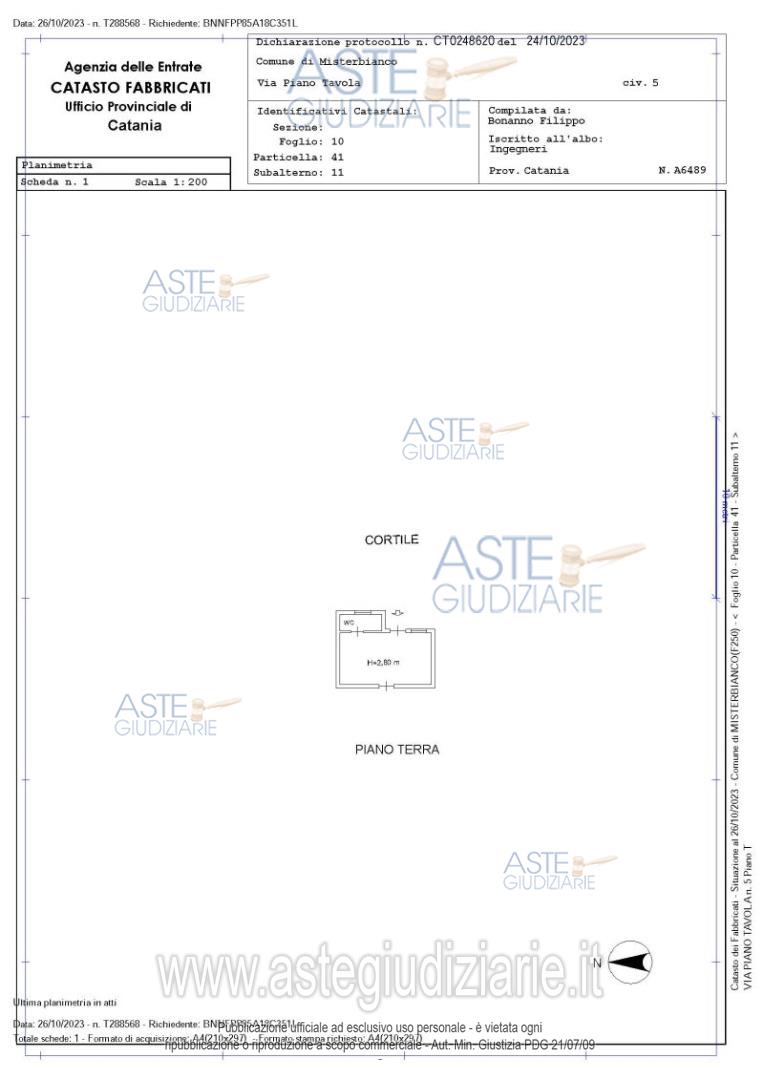 Planimetria del bene