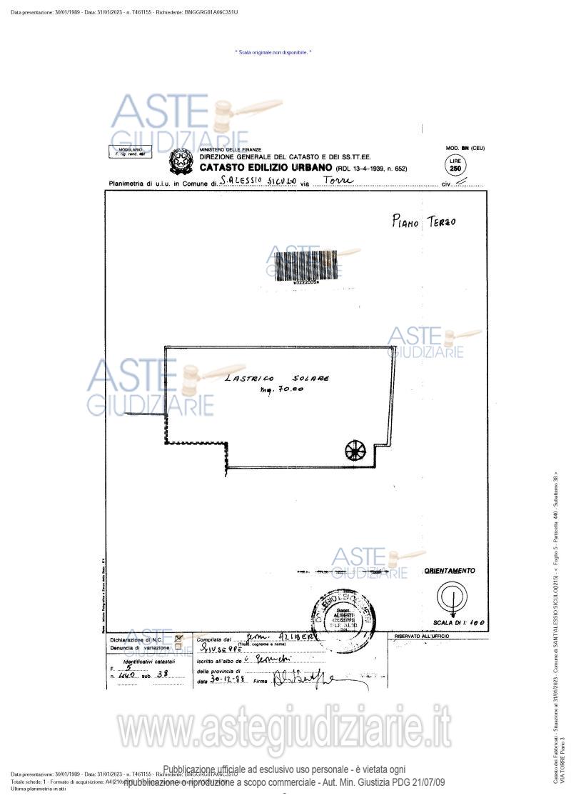 Planimetria del bene