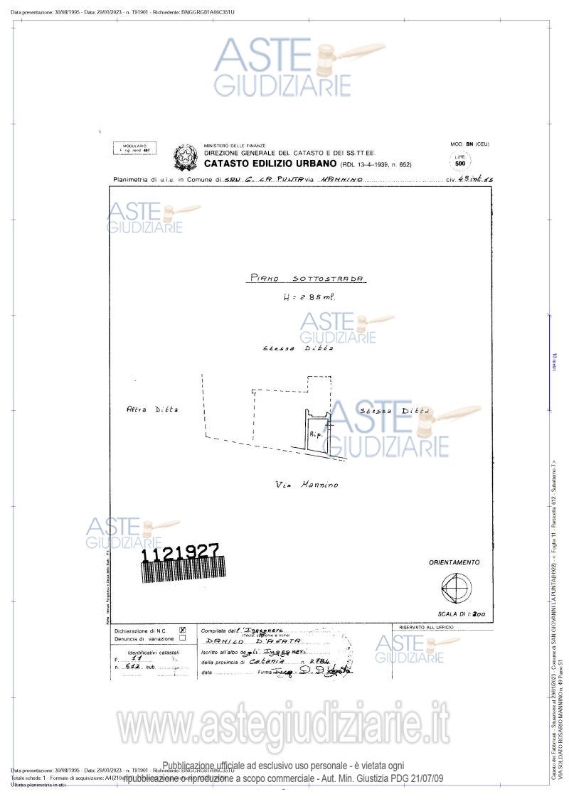 Planimetria del bene