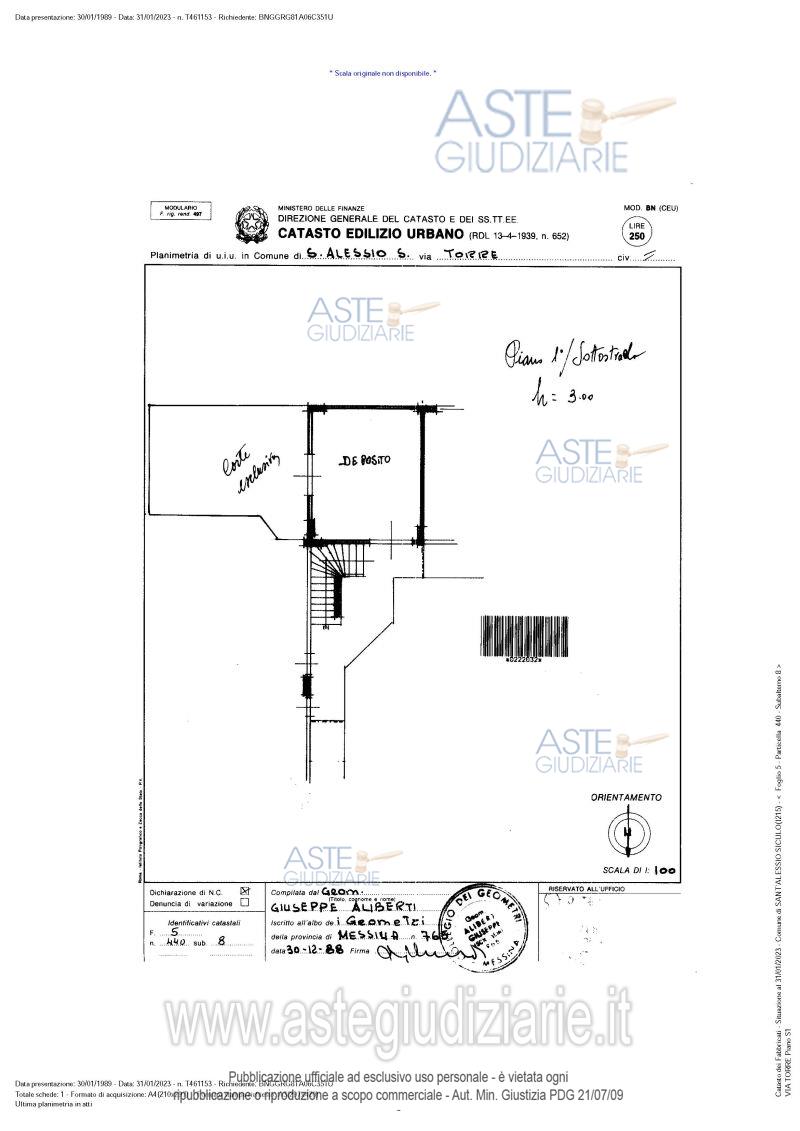 Planimetria del bene