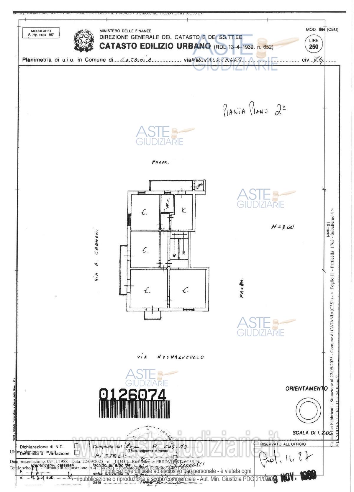 Planimetria del bene