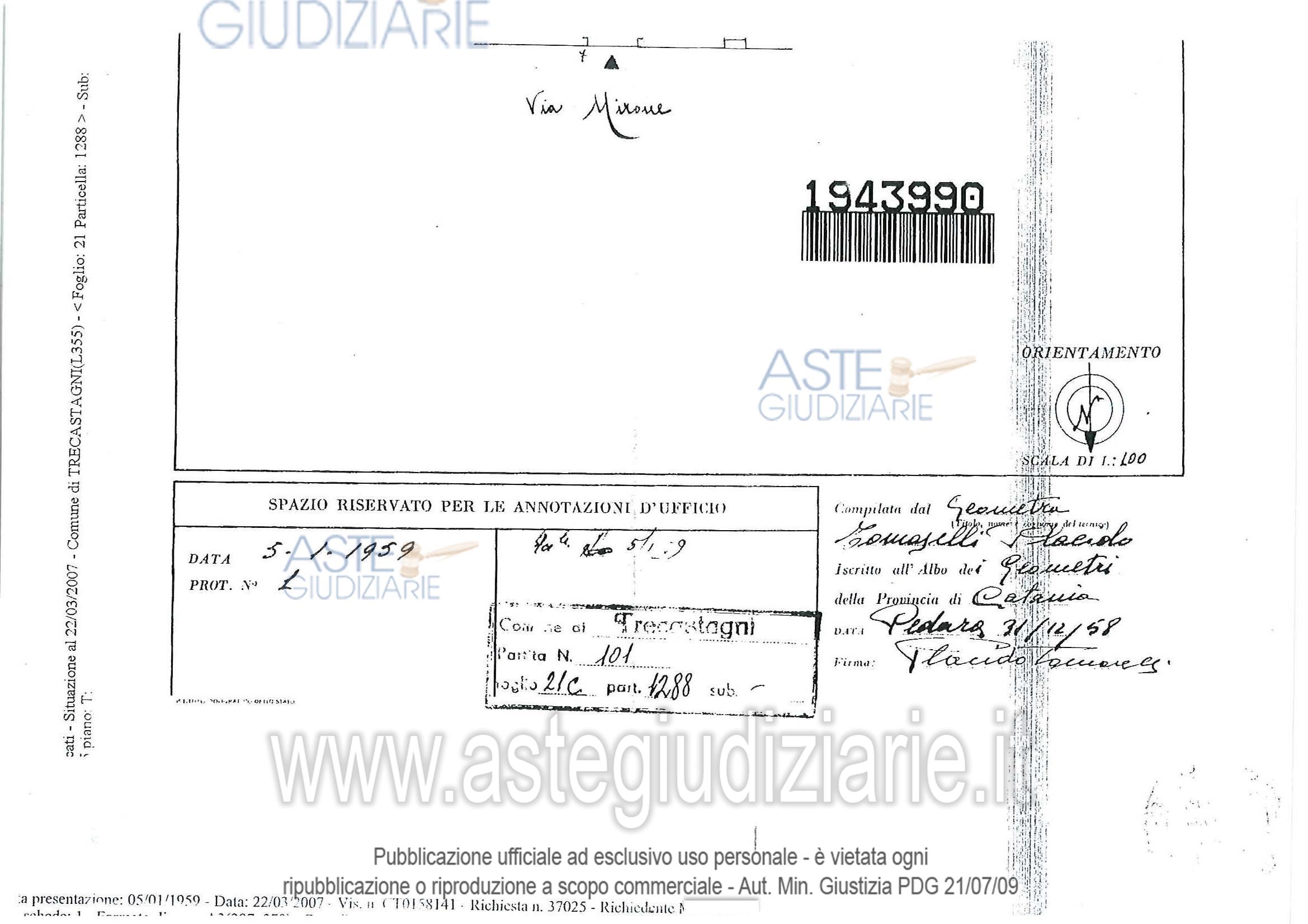 Planimetria del bene