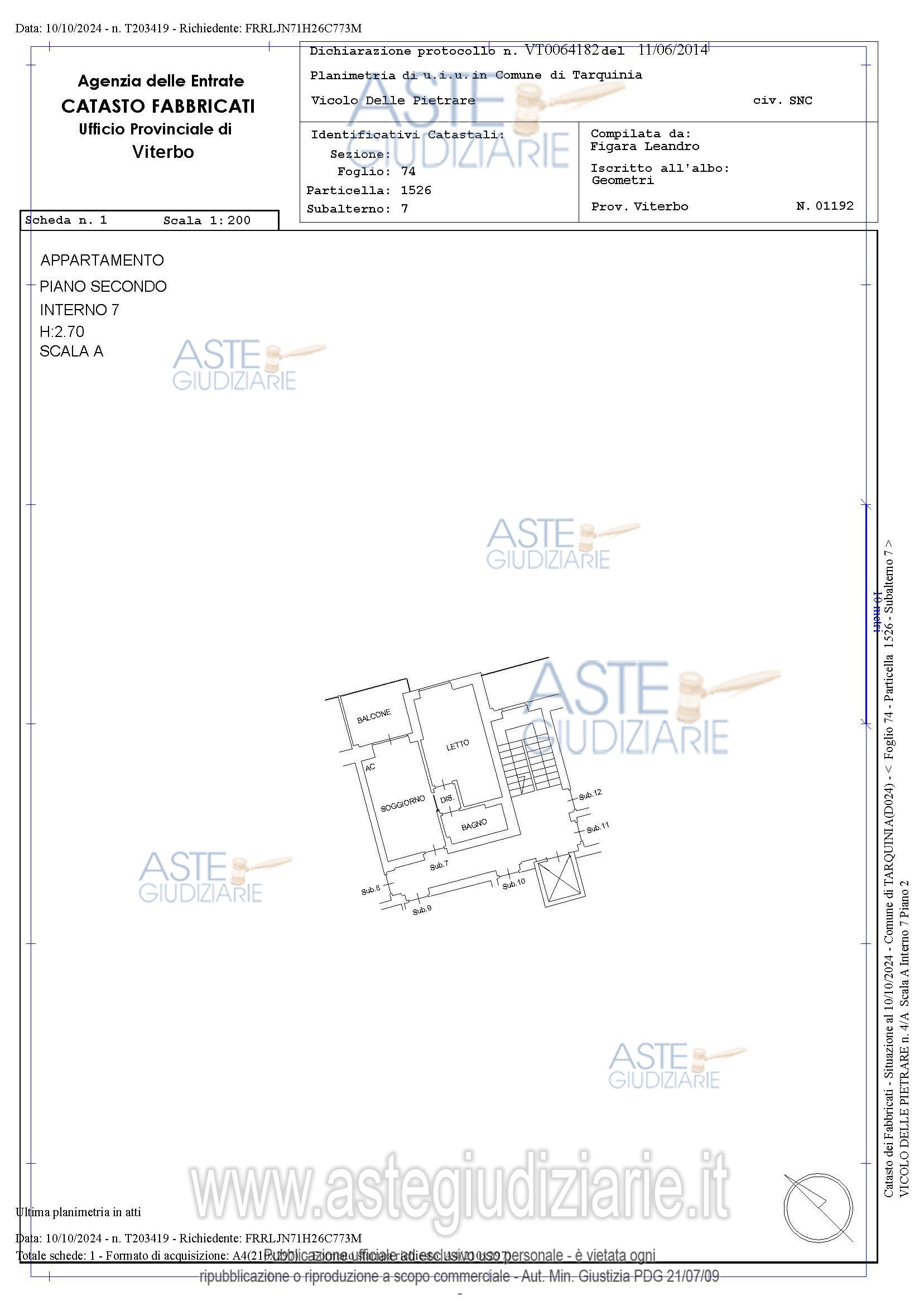 Planimetria del bene