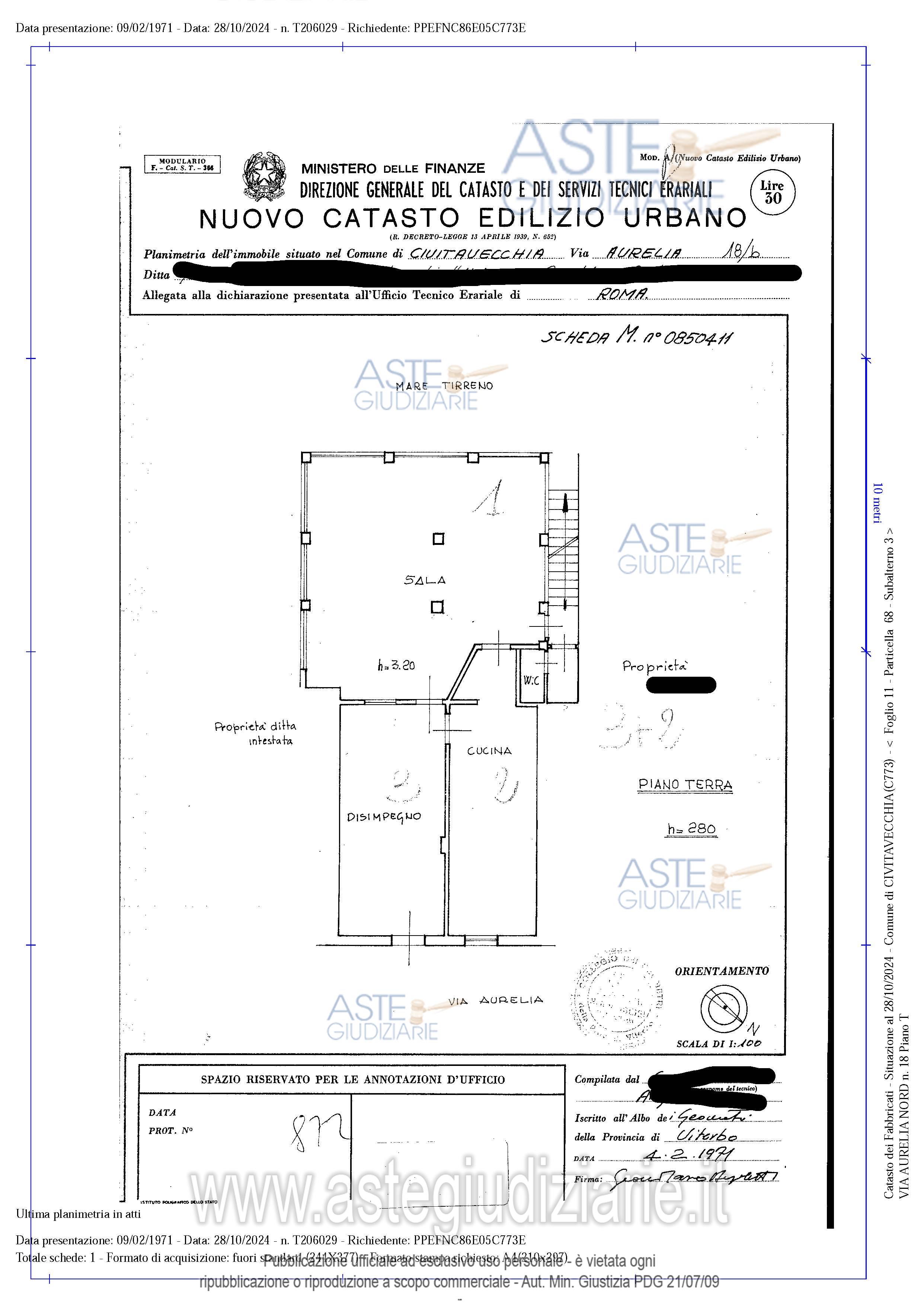 Planimetria del bene