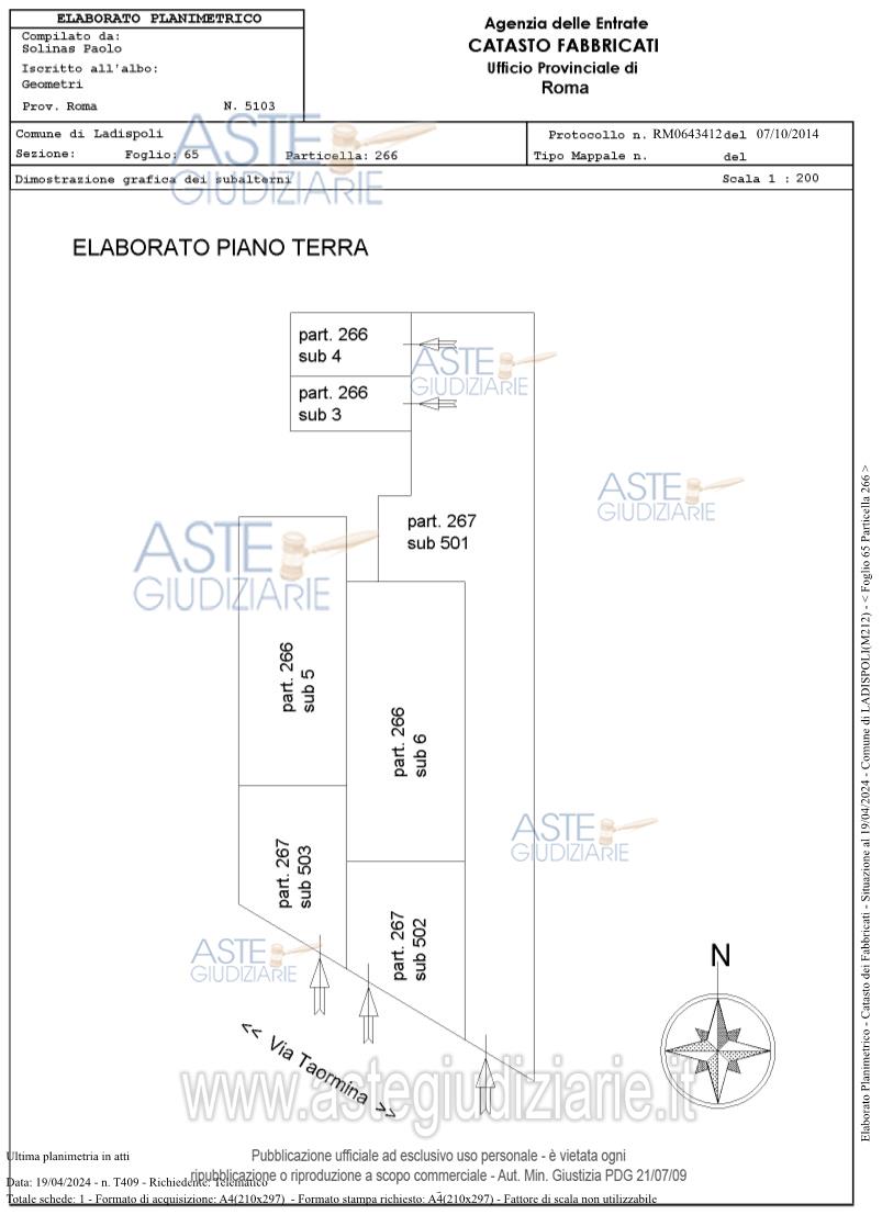 Planimetria del bene