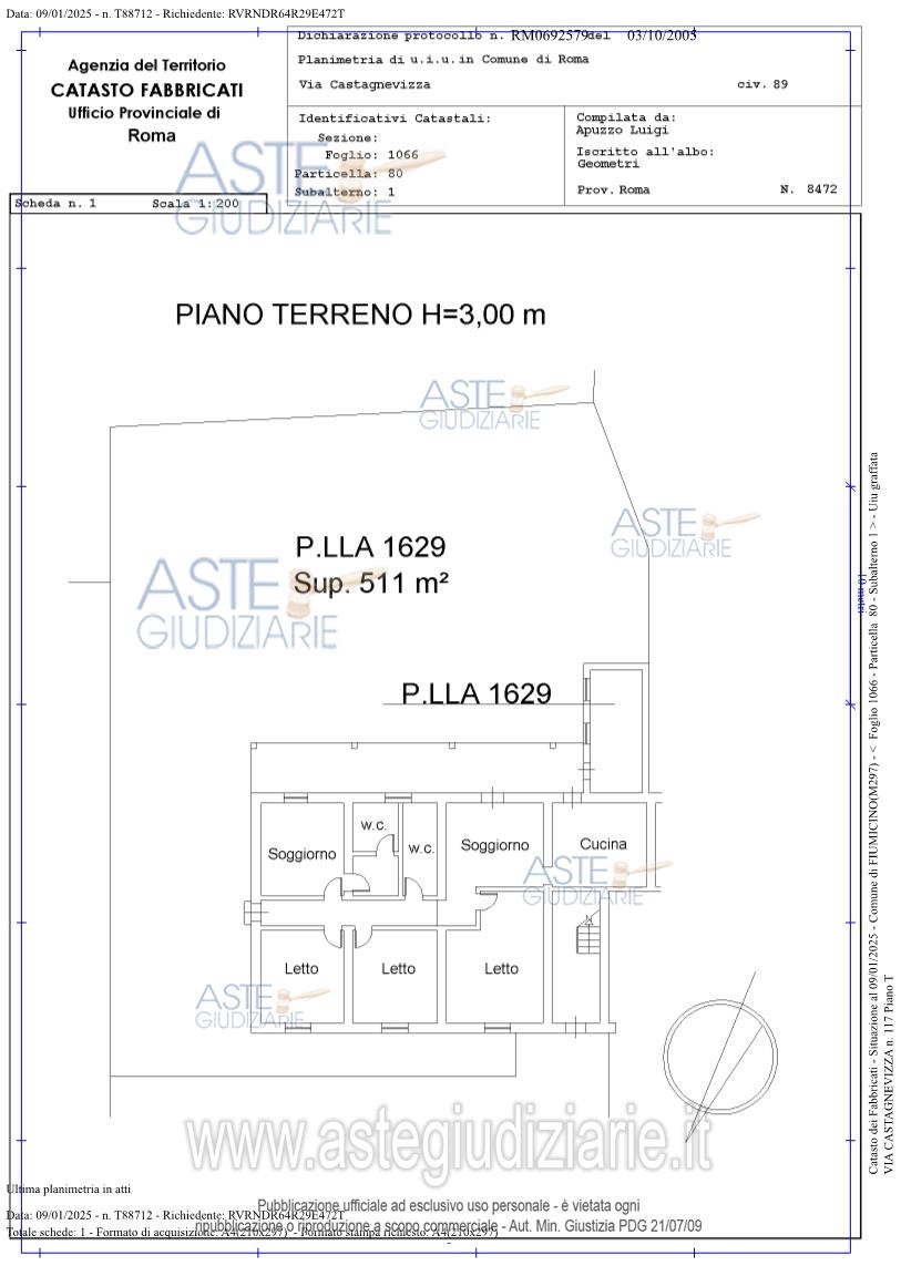 Planimetria del bene