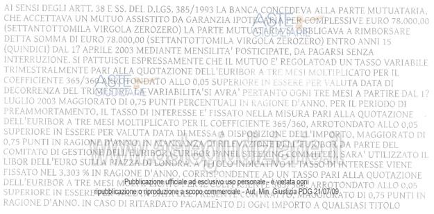 Planimetria del bene