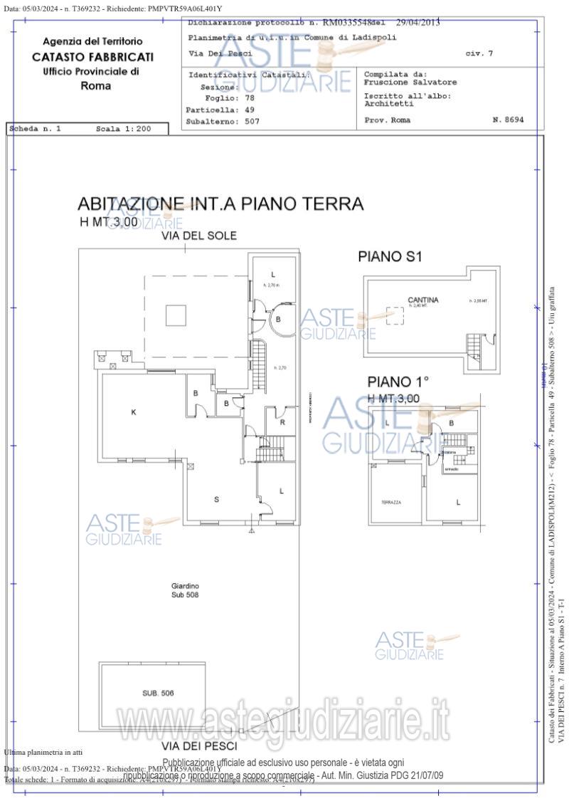 Planimetria del bene