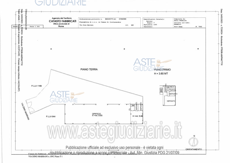 Planimetria del bene