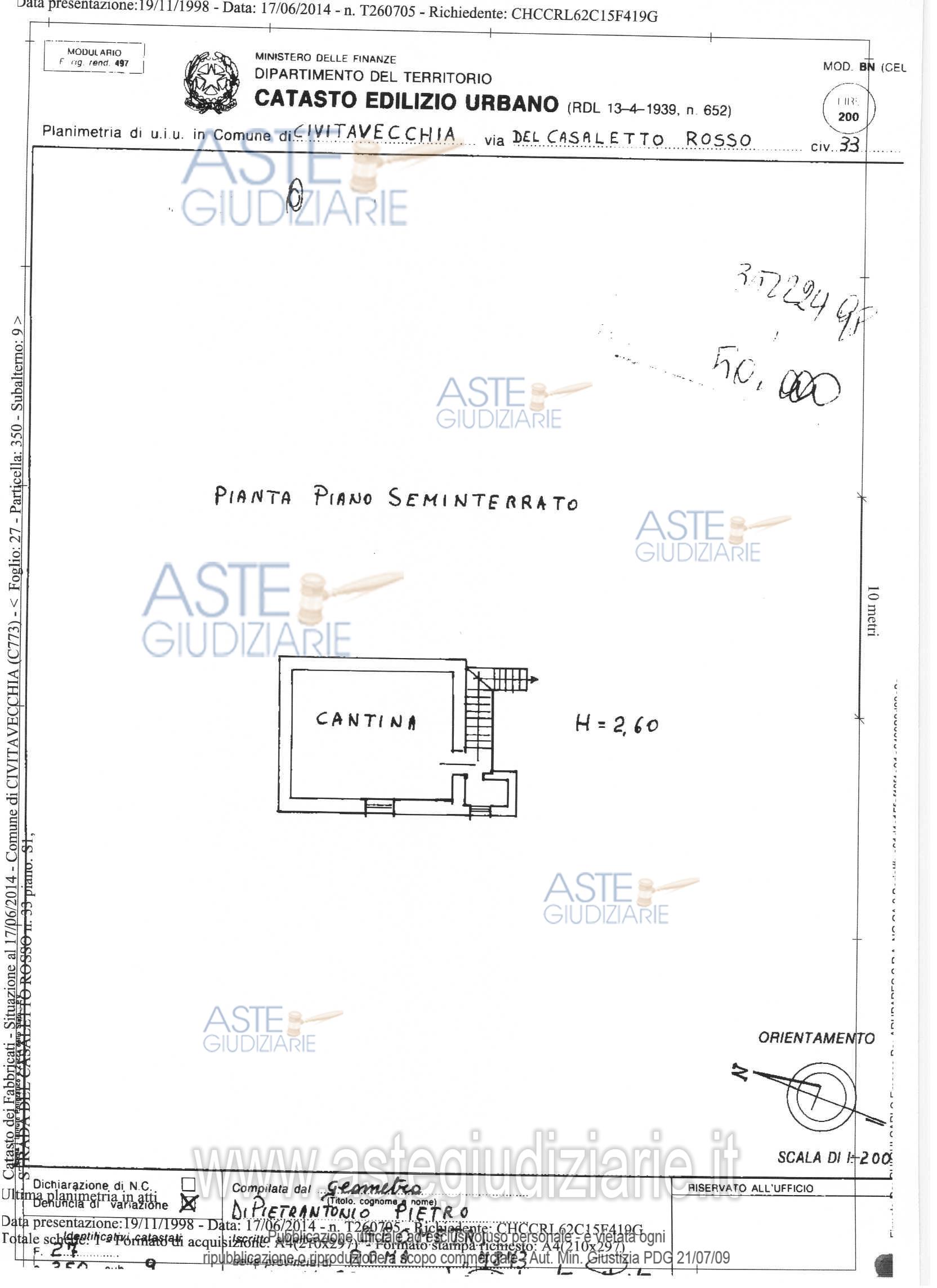 Planimetria del bene