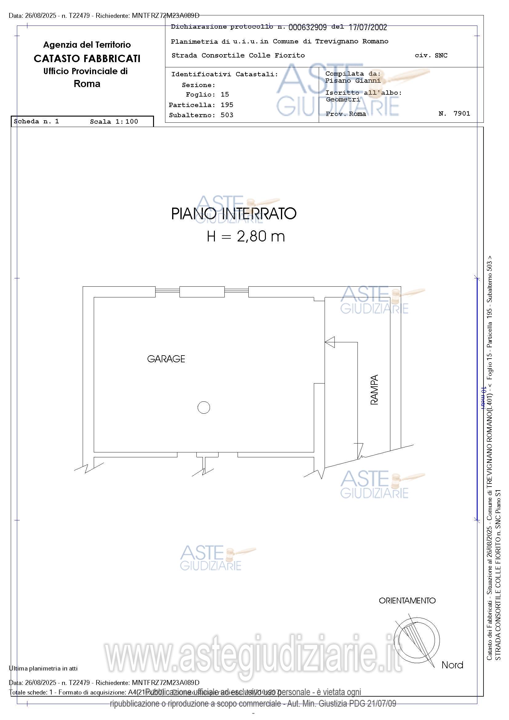 Planimetria del bene