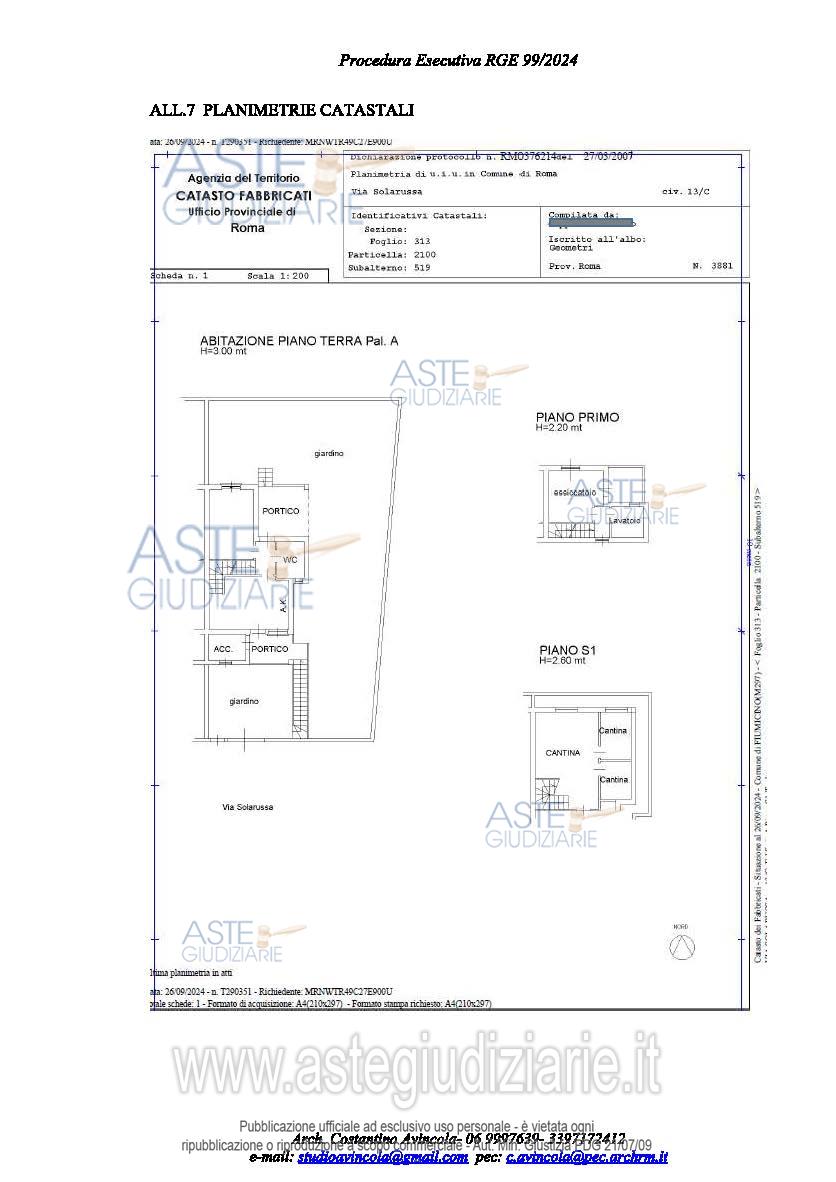 Planimetria del bene