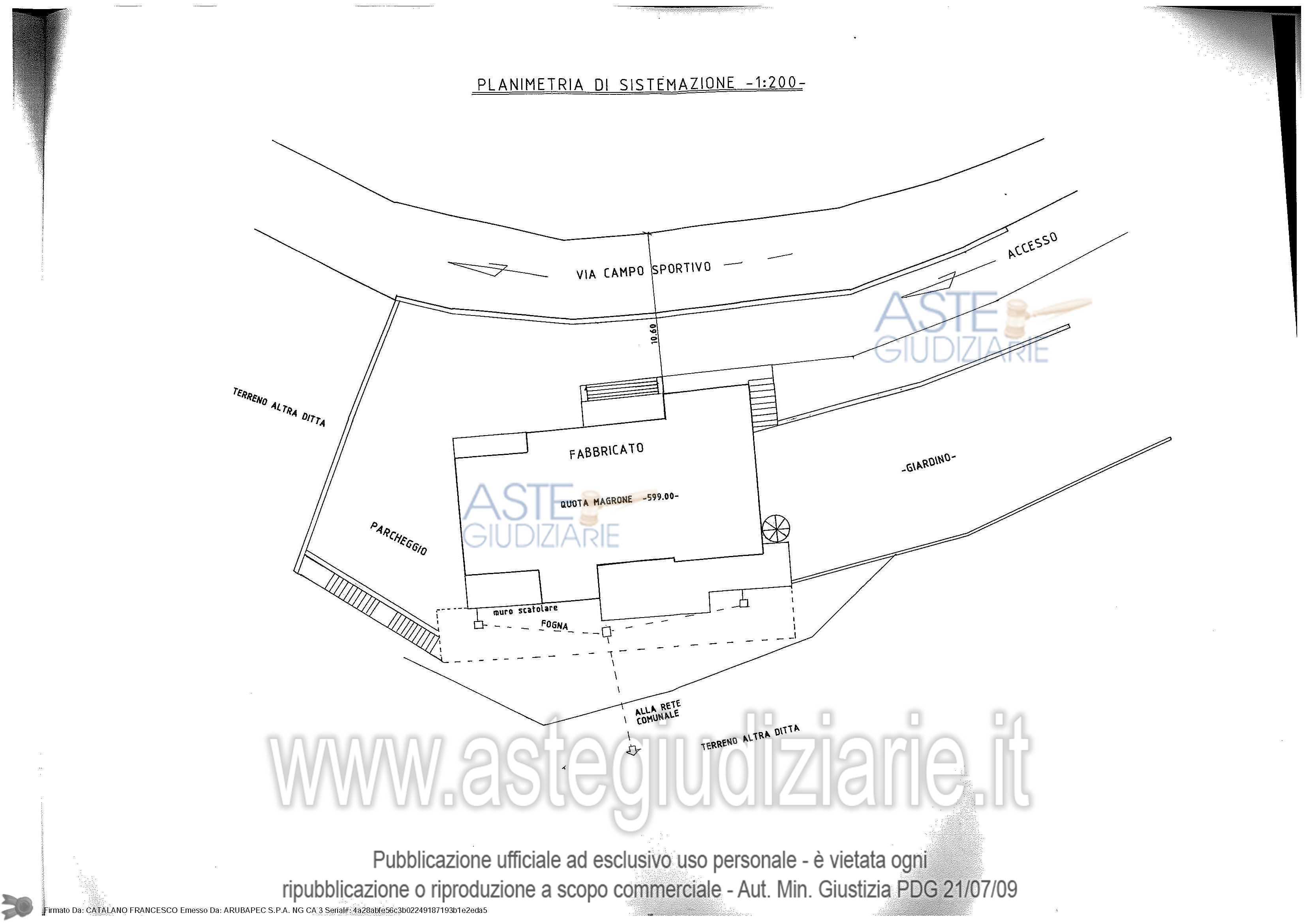 Planimetria del bene